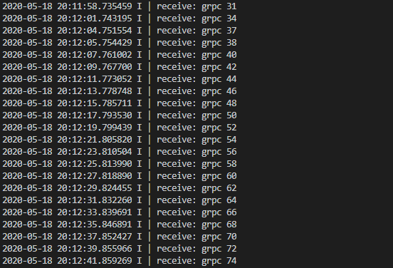 关闭 :8000 后,localhost:8001 继续与 :8002 轮流接收请求(grpc 38、40……74)