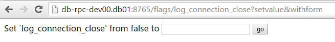 点击带下划线的 (R) 后进入独立页面,可在输入框中把 log_connection_close 从 false 改为新值