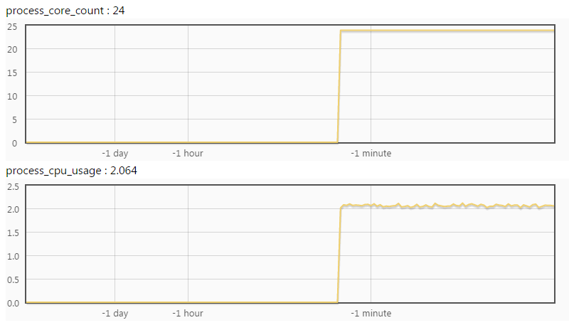 process_core_count 为 24，process_cpu_usage 仅 2.06，CPU 充足